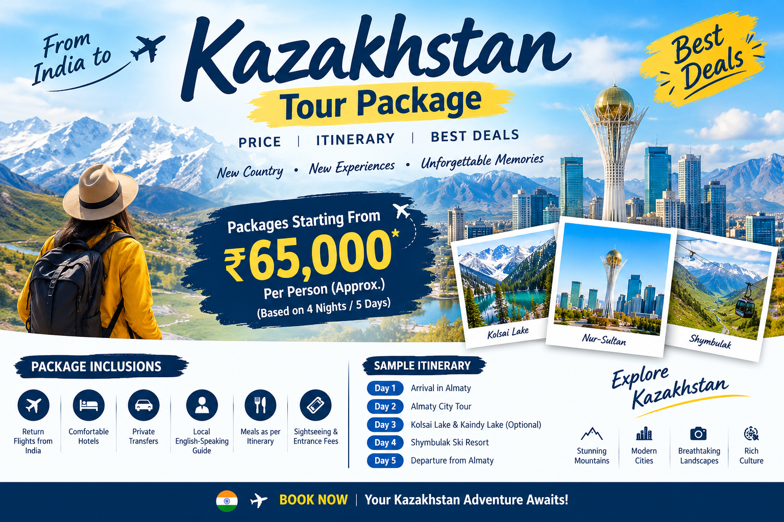 Kazakhstan Tour Package from India: Price, Itinerary and Best Deals